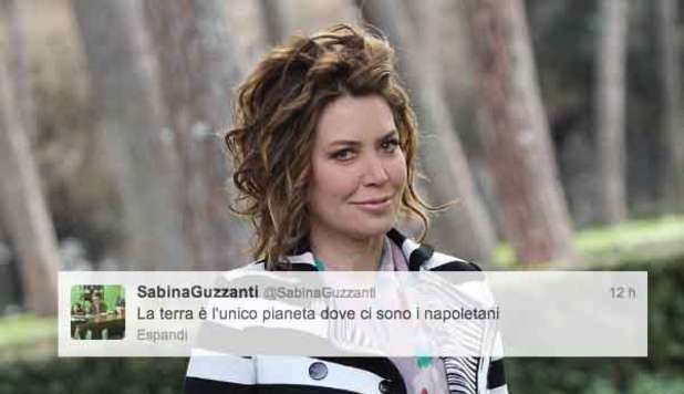 Sabina Guzzanti twitta cosi:"la Terra è l'unico pianeta in cui ci sono i napoletani" e scoppia la polemica!