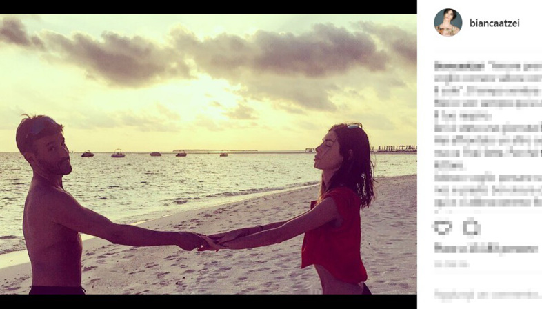 Max Biaggi, la dedica d'amore di Bianca Atzei su Instagram