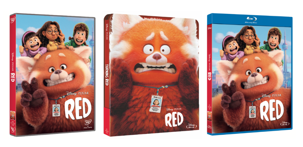 Red, il film originale Disney+ in DVD e steelbook blu ray