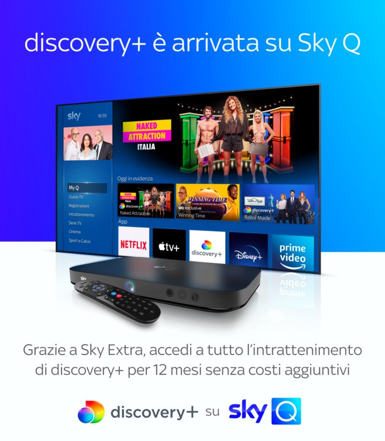 discovery+ dal 30 giugno su Sky Q con abbonamento incluso senza costi aggiuntivi per chi é Sky Extra