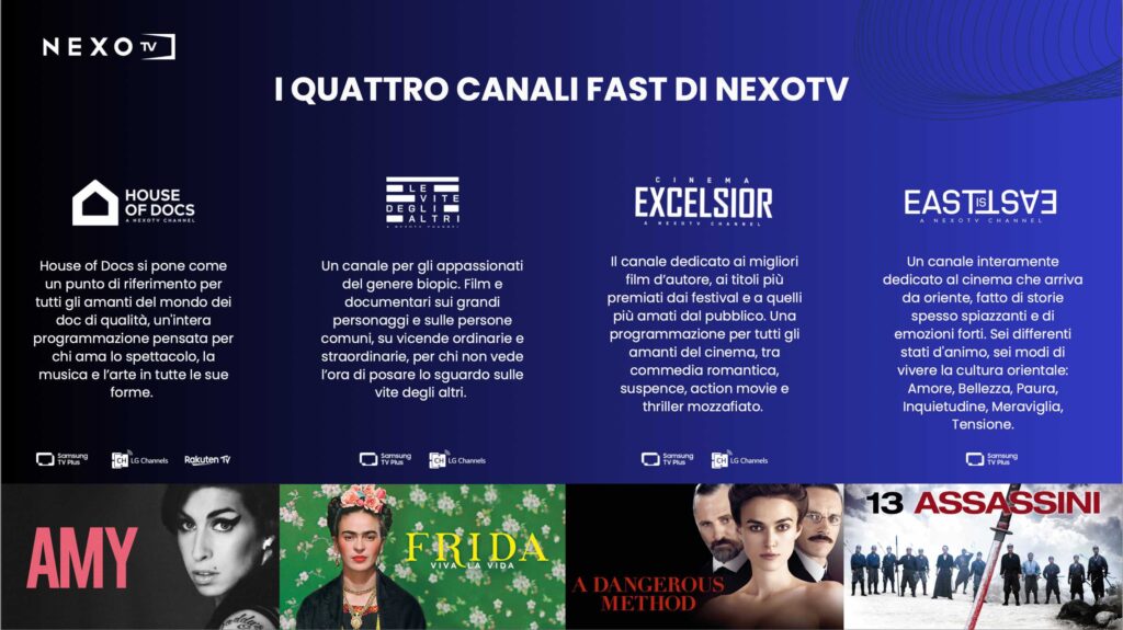 East is East, arriva il nuovo canale free di Nexo Tv su Samsung Tv Plus